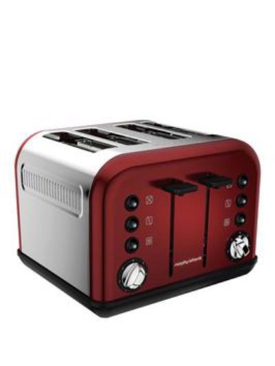 Morphy Richards Accents 4 Slice Toaster - Red Morphy Richards Accents 4 Slice Toaster - Red